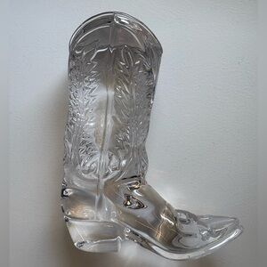 Vintage 1990 Ralph Lauren Signed Lead Crystal Cowboy Boot 5" X 4"